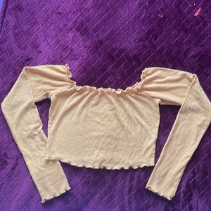 Selling sunshine yellow off the shoulder Garage long sleeve! Size small.